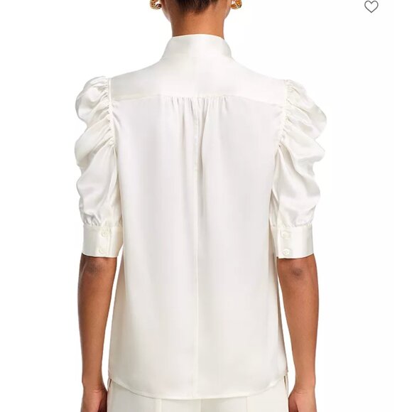 FRAME GILLIAN SILK TOP in OFF WHITE XS $378 - Picture 2 of 12